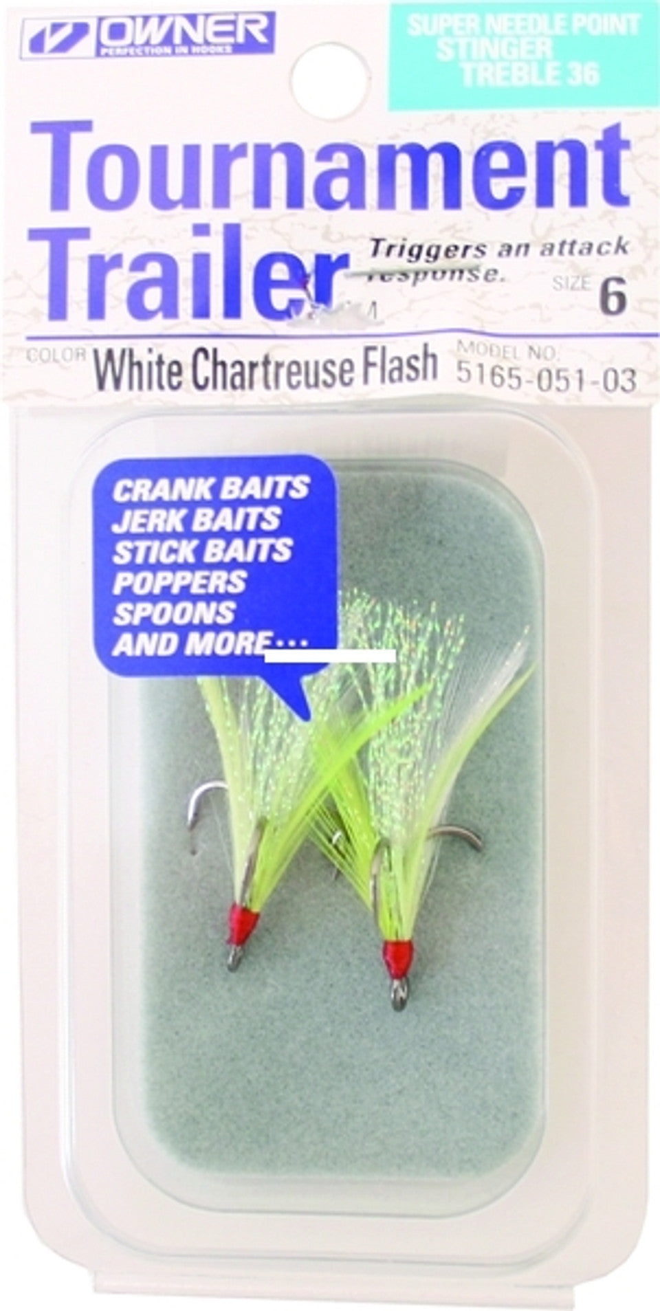 Owner Stinger-36 Tournament Trailer Treble Hooks