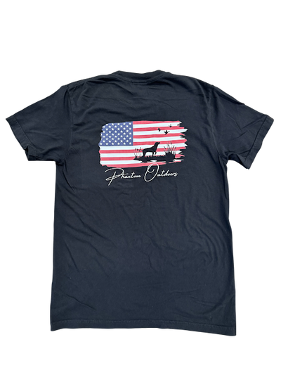 Phantom Outdoors 4th of July Dog & Duck Flag T-Shirt - Black
