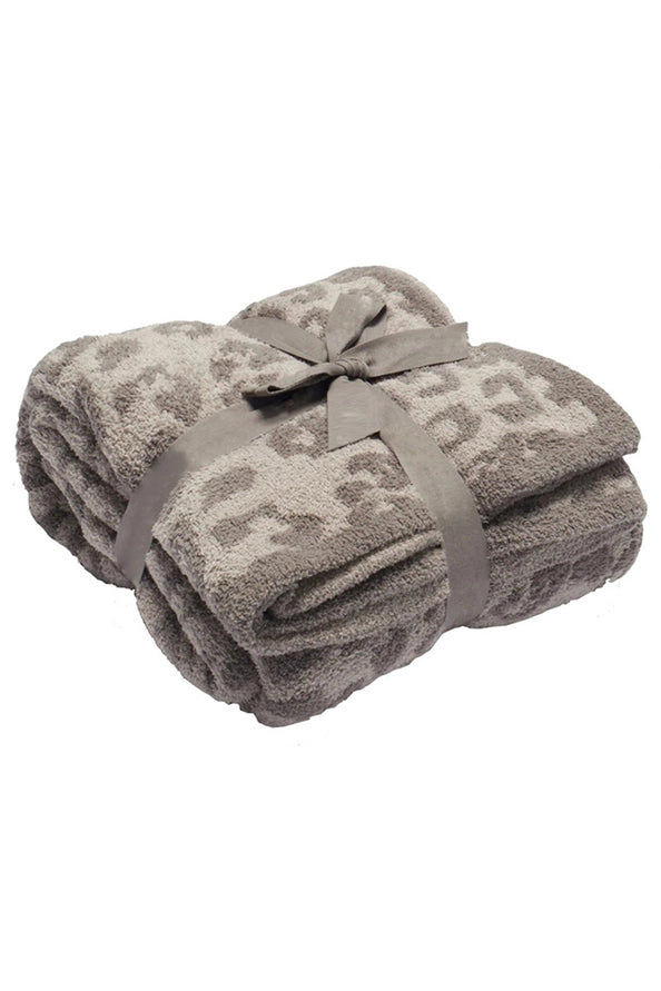 Leopard Knit Plush Blankets