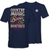 Music, Boots, Bonfires T-Shirt - Navy
