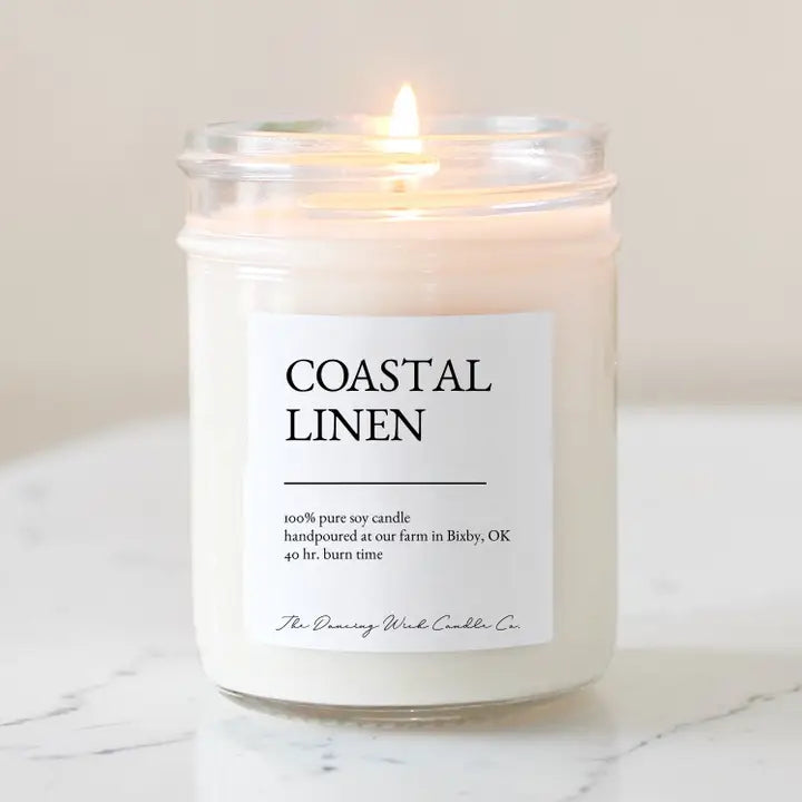 Coastal Linen - Clean Crisp Cotton & White Musk - 8oz Candle