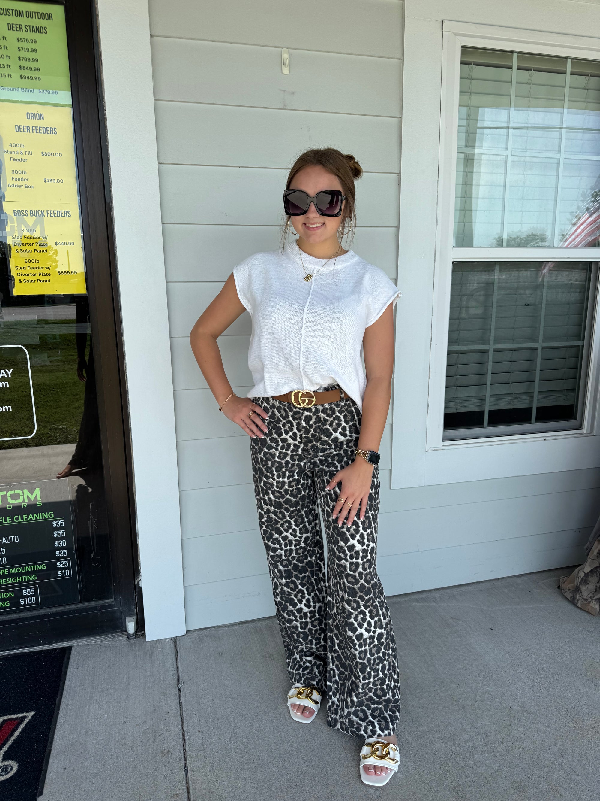 Cheetah Straight Leg Jeans