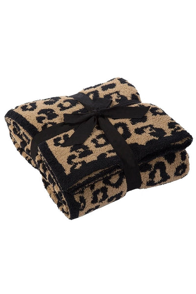 Leopard Knit Plush Blankets