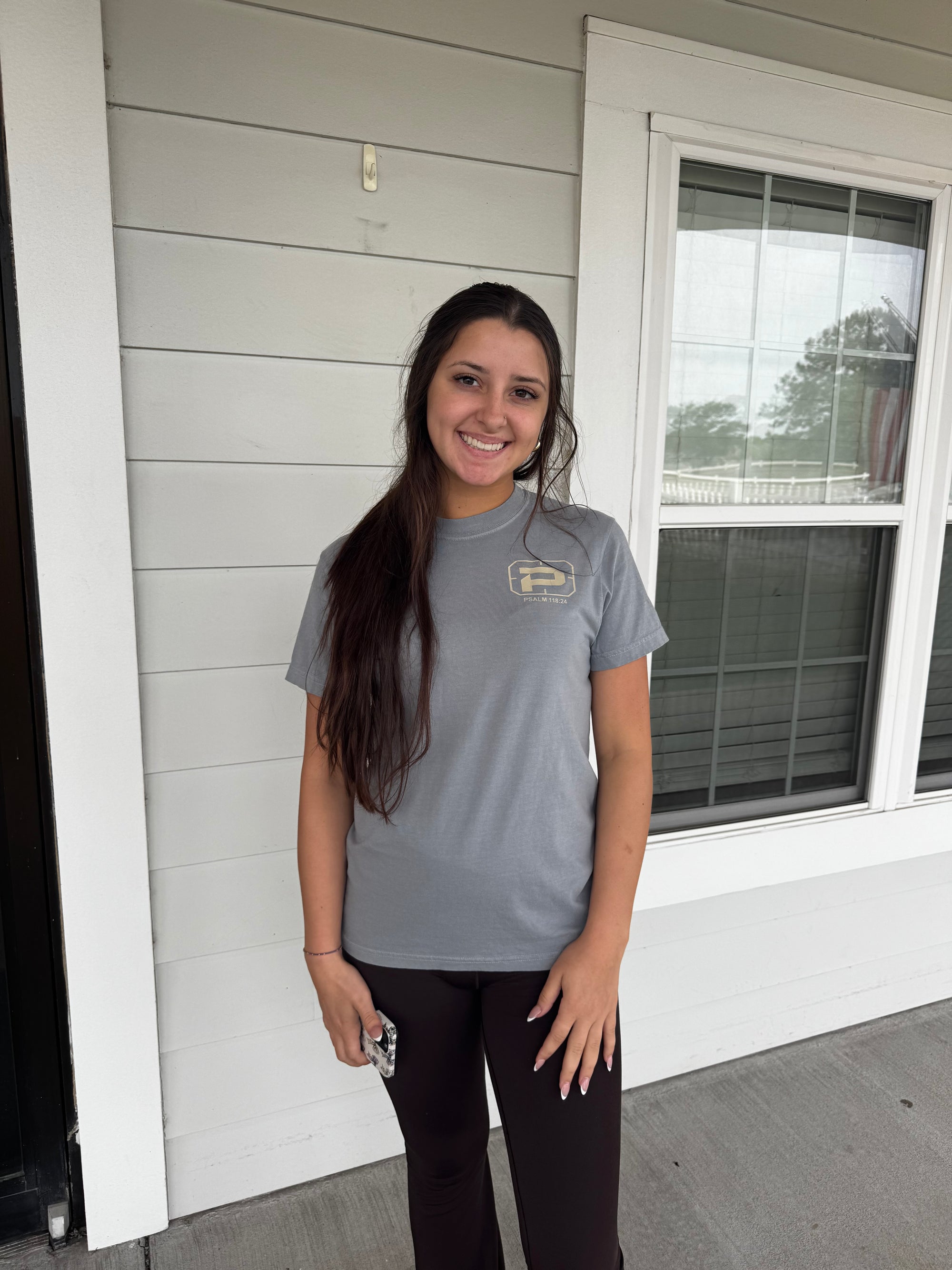 Phantom Bottomland Cross/Verse (Psalm 118:24) Granite T-Shirt
