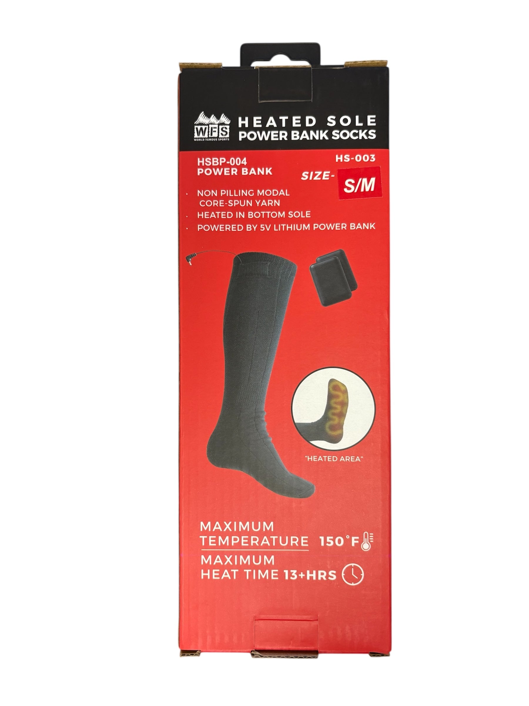 WFS Heated Sole Power Bank Socks