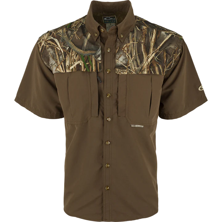 Drake EST Two-Tone Camo Flyweight Wingshooter's Shirt S/S !