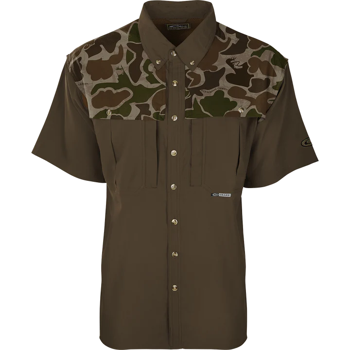 Drake EST Two-Tone Camo Flyweight Wingshooter's Shirt S/S !
