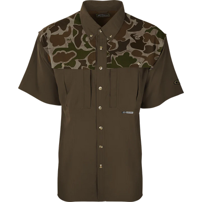 Drake EST Two-Tone Camo Flyweight Wingshooter's Shirt S/S !