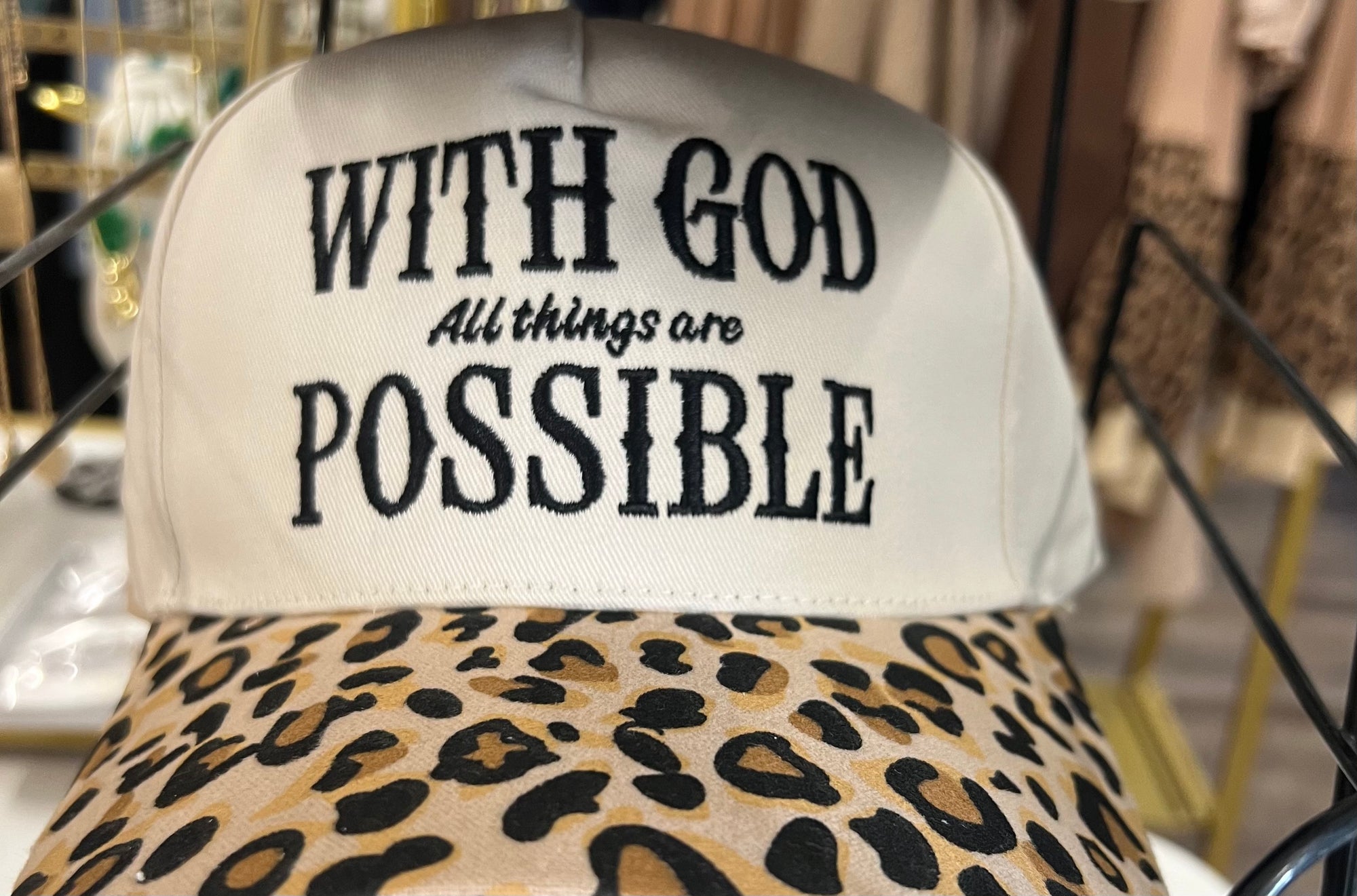 Embroidered "With God all things are possible" Trucker Hat