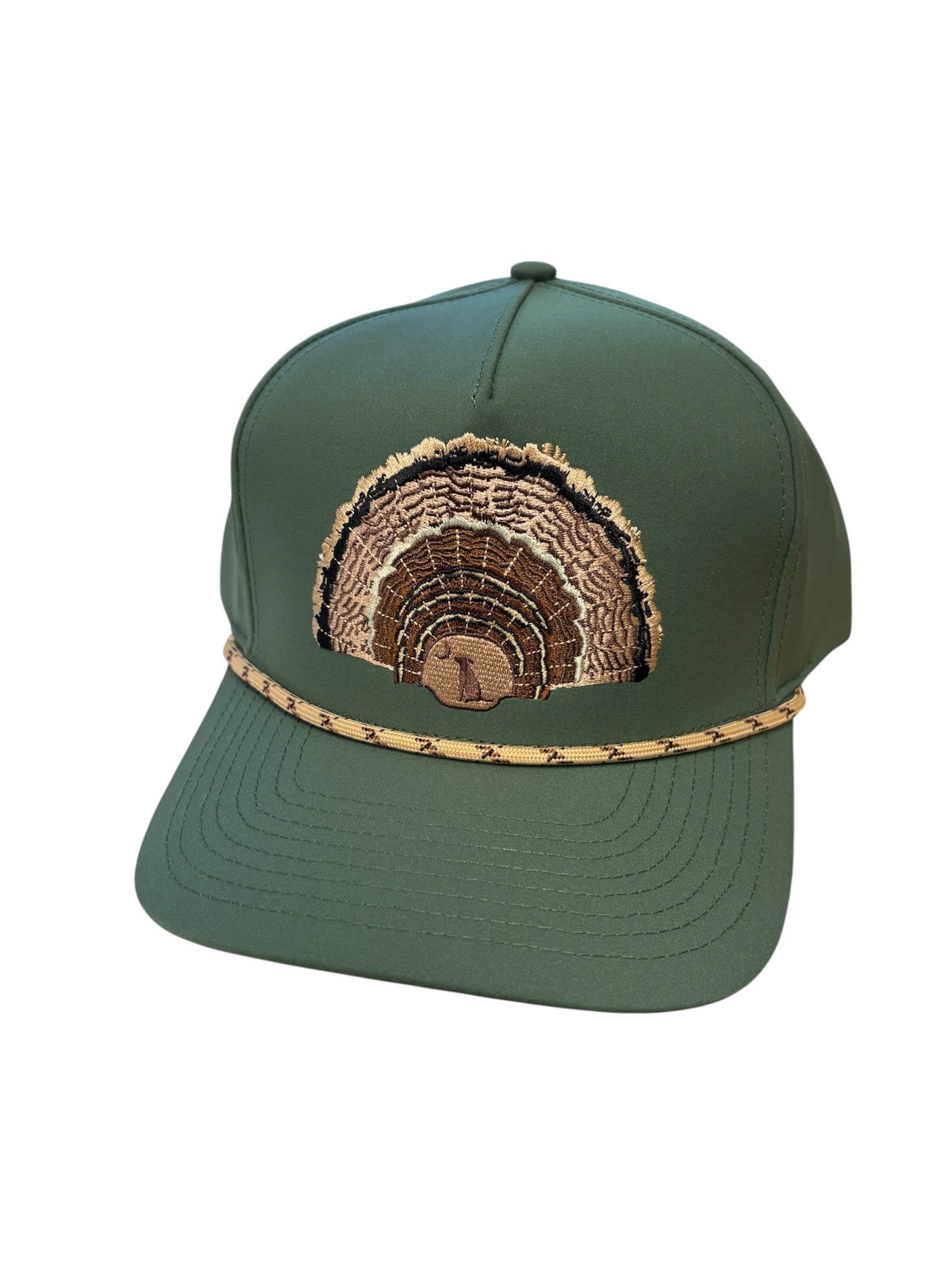 Local Boy Turkey Mount High Crown Rope Hats - Olive