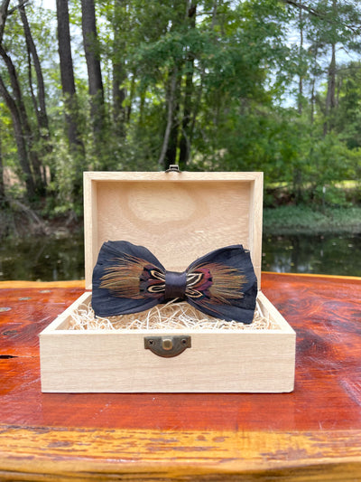 Handmade Feathered Bow Tie