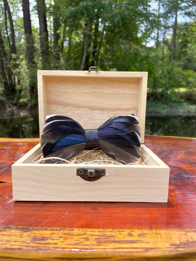 Handmade Feathered Bow Tie