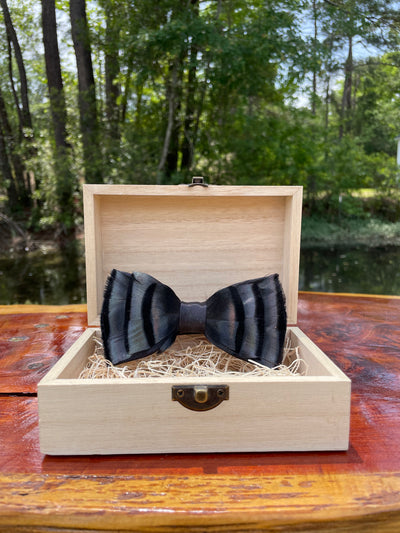 Handmade Feathered Bow Tie