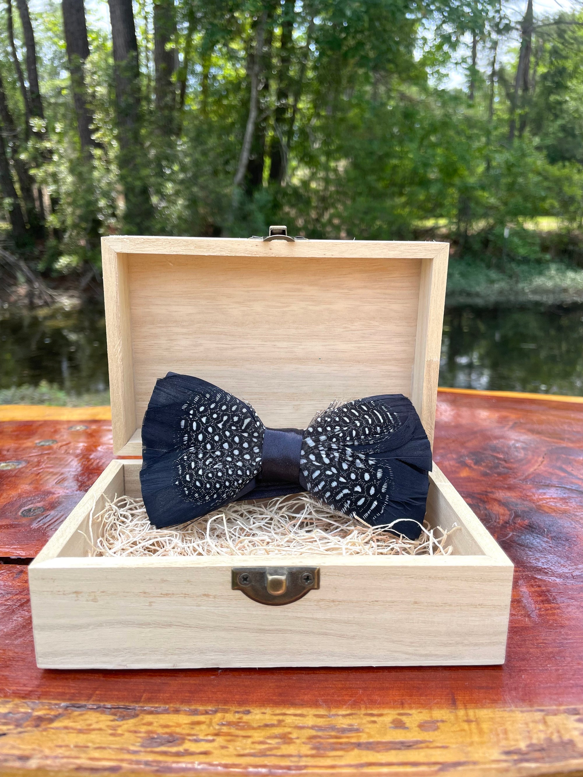 Handmade Feathered Bow Tie