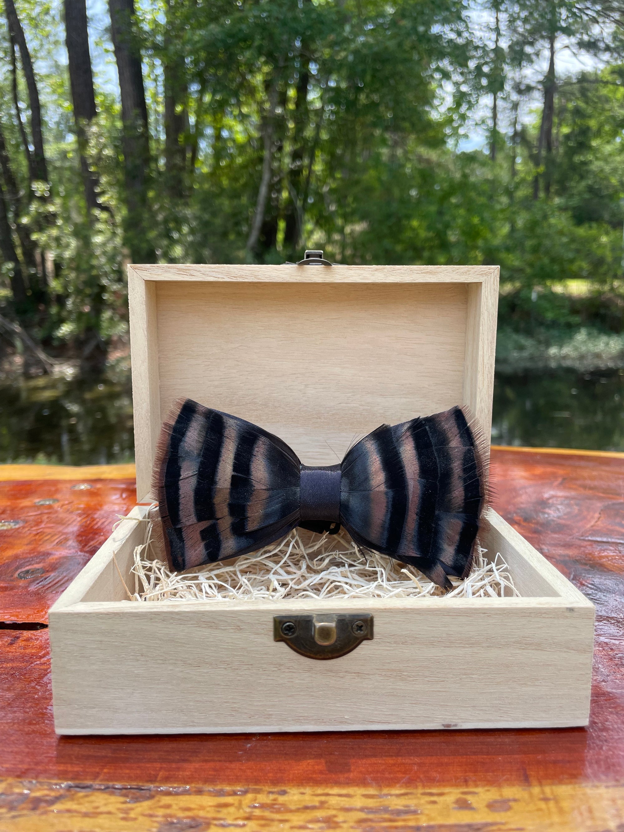 Handmade Feathered Bow Tie
