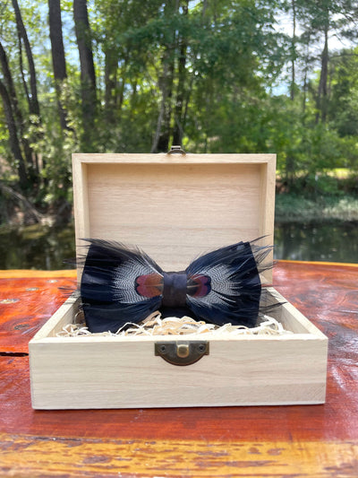 Handmade Feathered Bow Tie