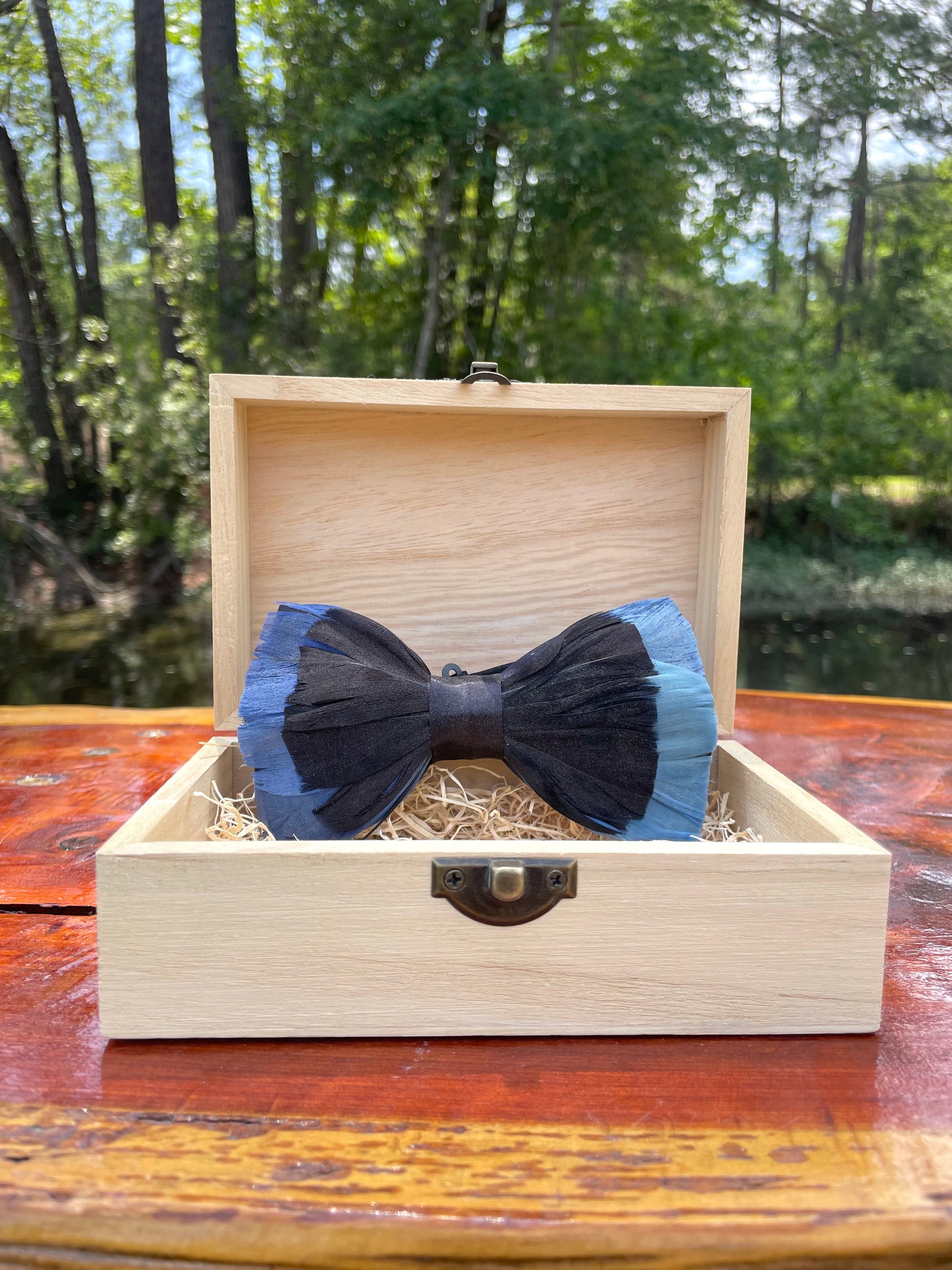 Handmade Feathered Bow Tie