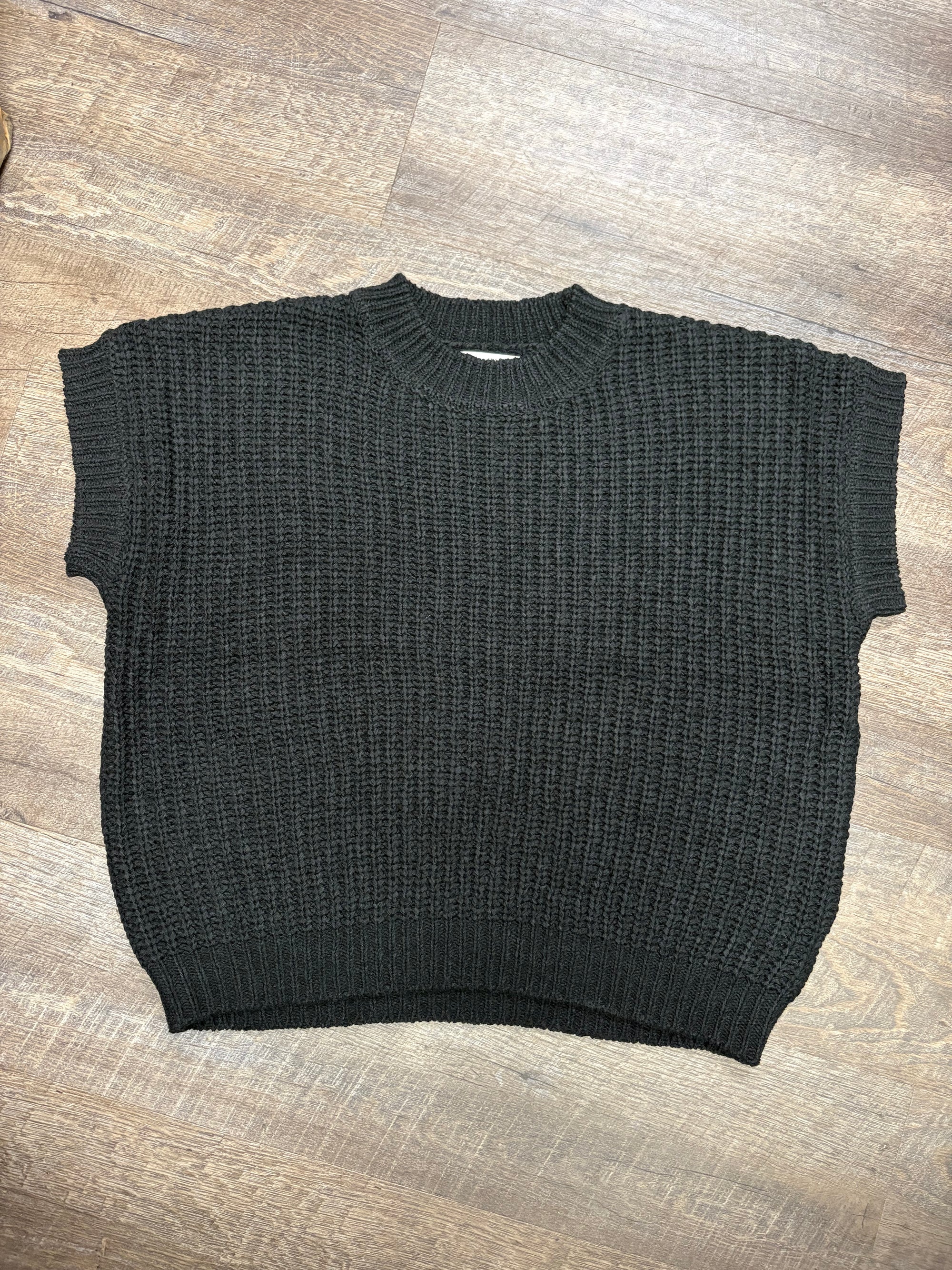 Zenana Oversized Sleeveless Sweaters - Black