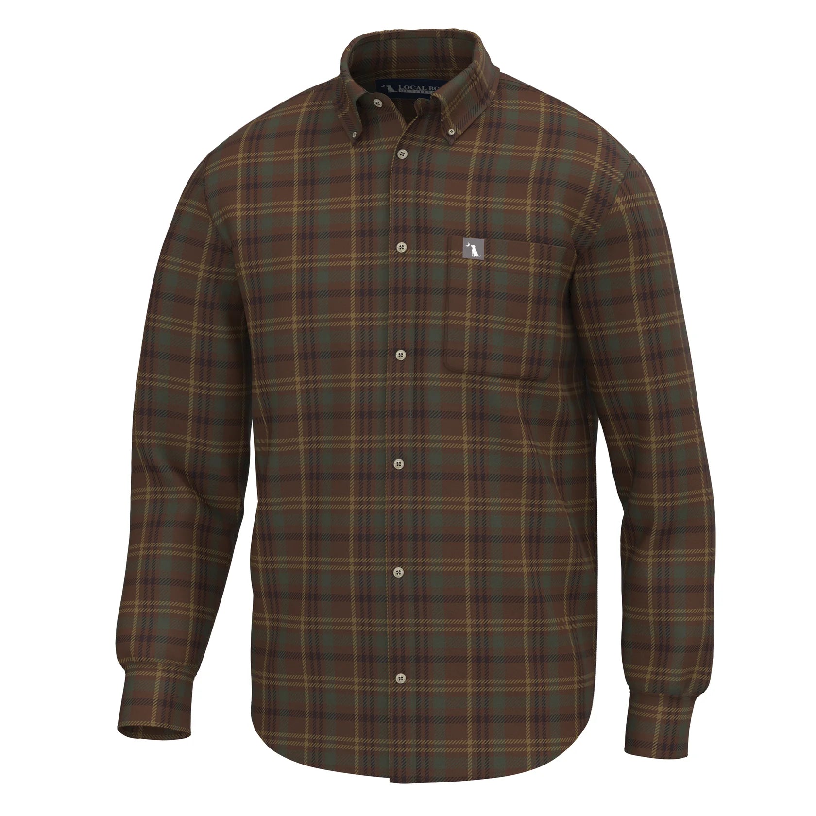 Local Boy Robert Stretch Flannels - Dark Rust/Copper/Forest