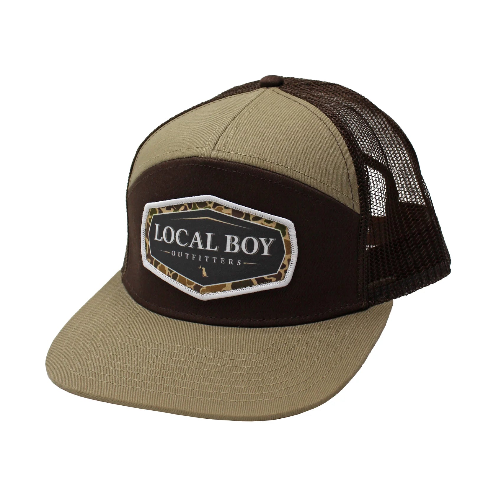 Local Boy Vintage Emblem 7 Panel Hat - Light Brown/Brown