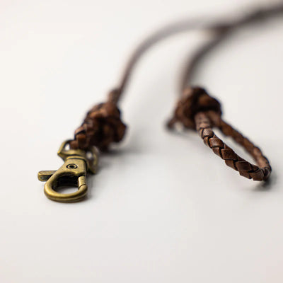 Rolling Thunder Leather Braided Lanyard