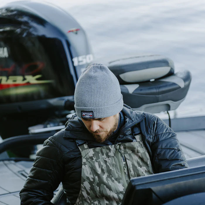 AFTCO Chevron Beanie - Grey Heather