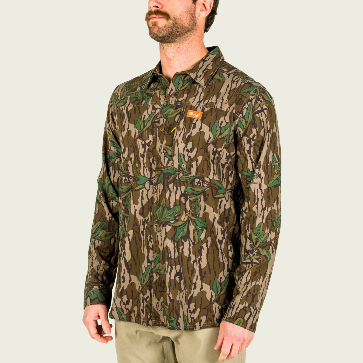 Marsh Wear Lenwood Mossy Oak Green Leaf L/S Shirts