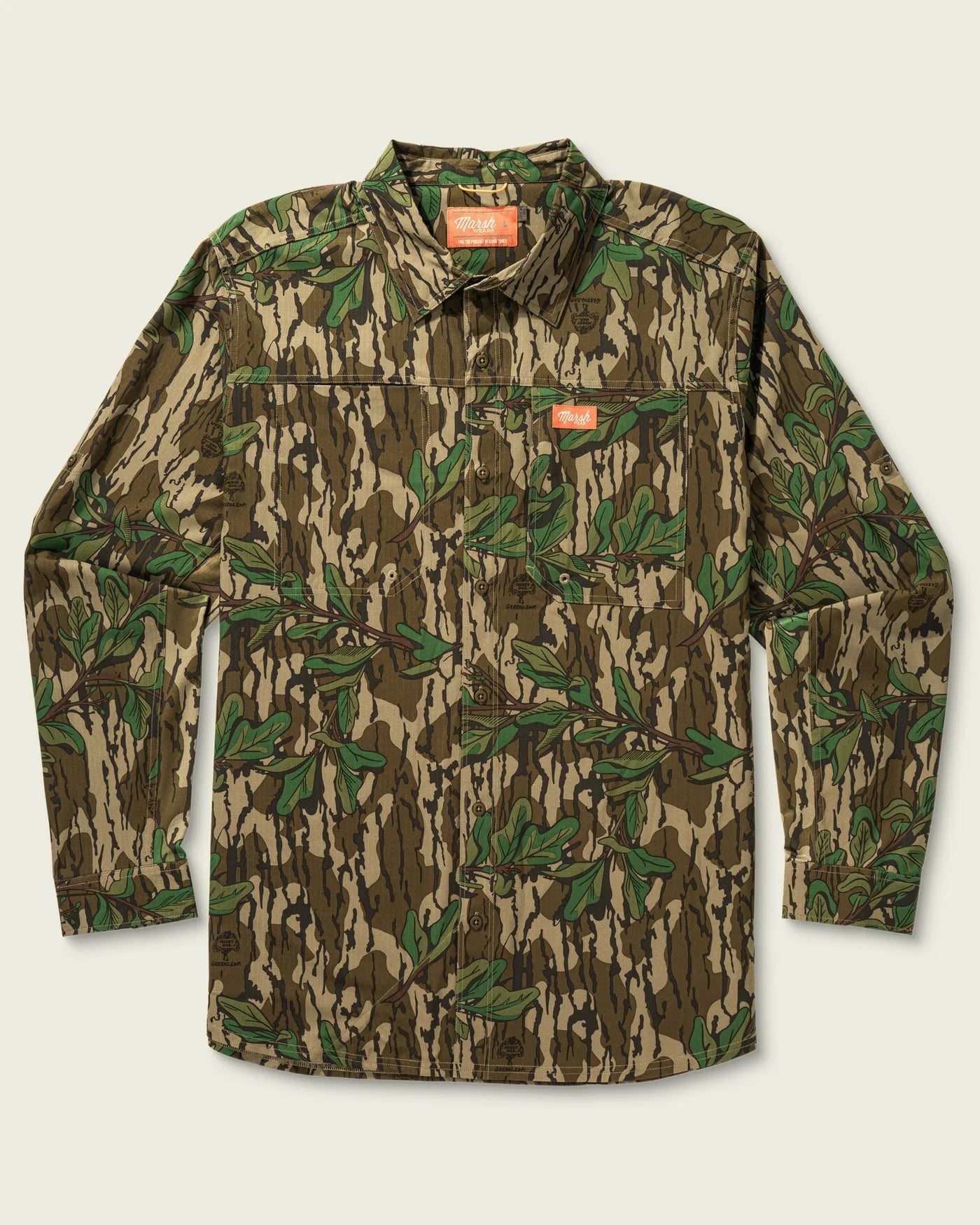 Marsh Wear Lenwood Mossy Oak Green Leaf L/S Shirts
