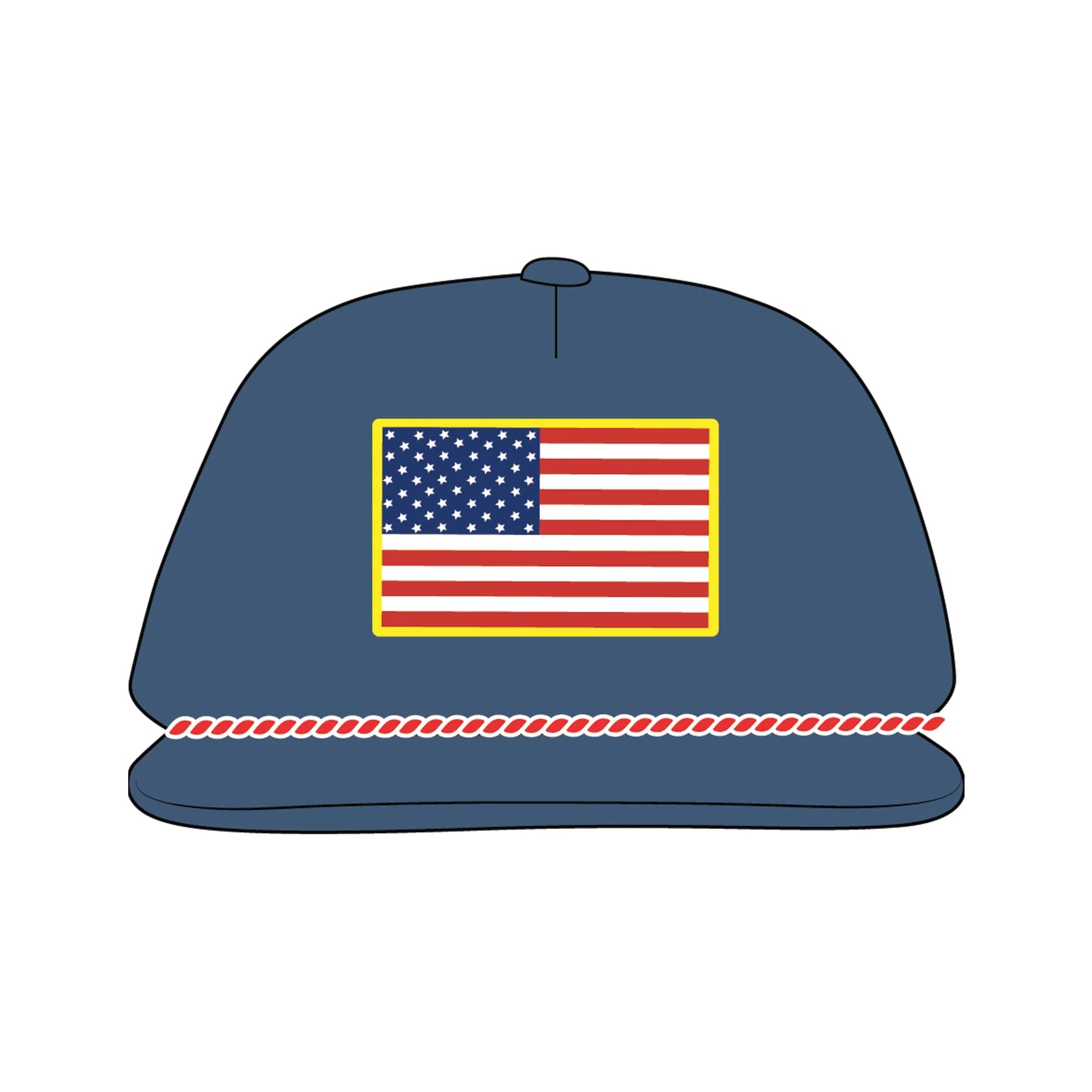Local Boy Youth Patriotic Low Profile Patch Rope Hat