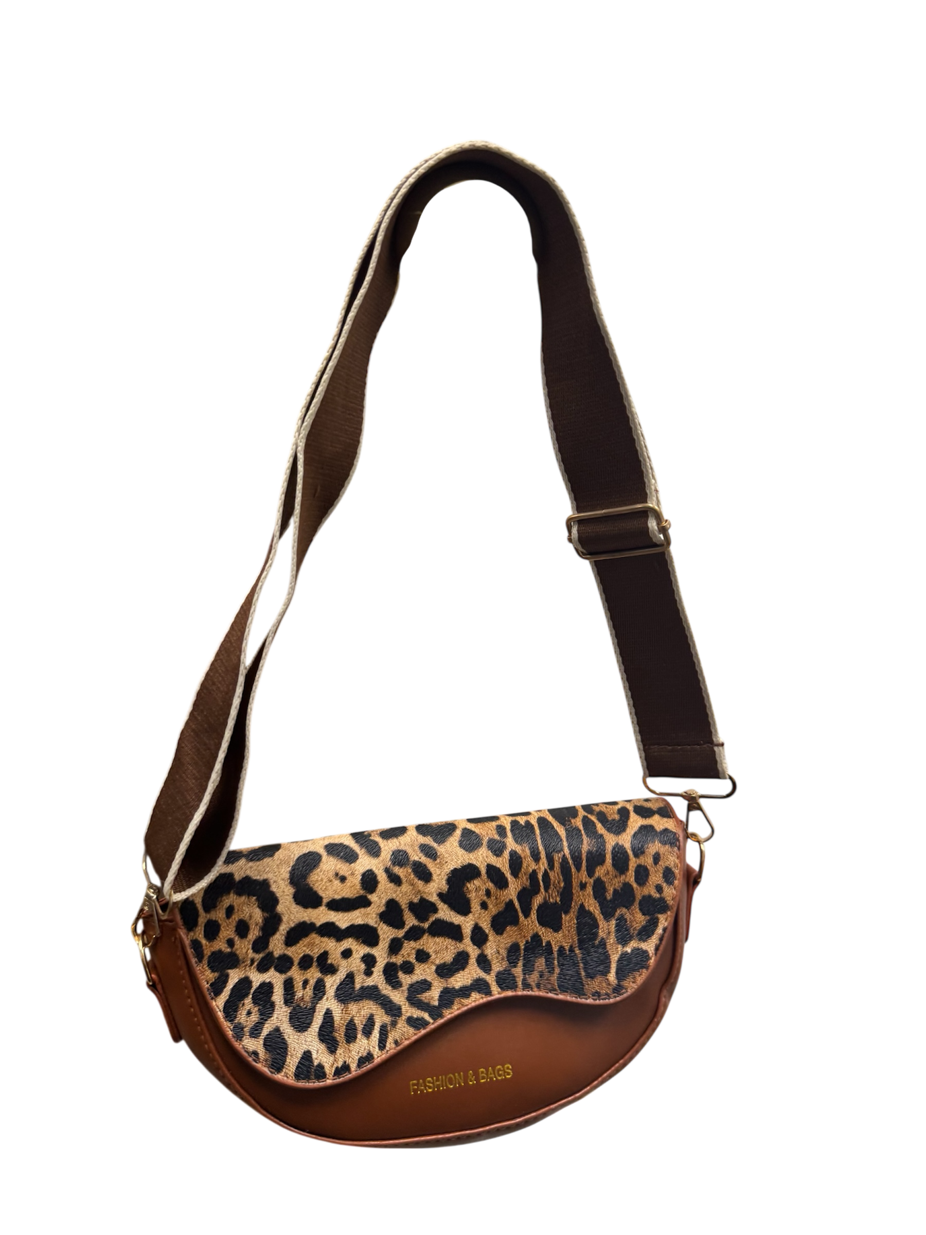 Leopard Print Leather Crossbody