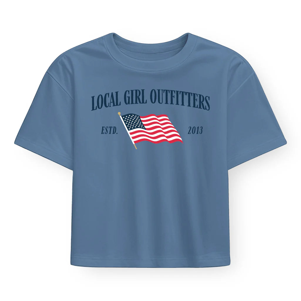 Local Girl Graphic Cropped Tees