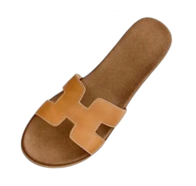 Cut-Out Design Upper Slip on Sandals