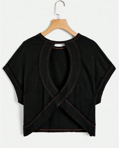 Open Back Short Sleeve Shirt