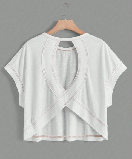 Open Back Short Sleeve Shirt