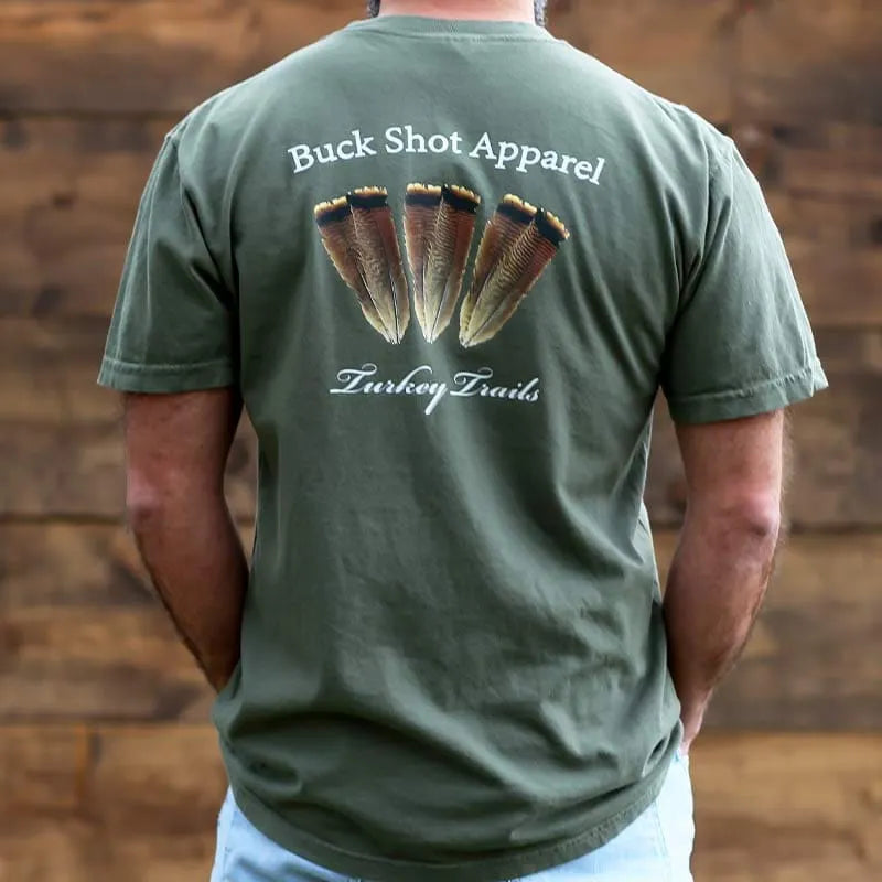 Buck Shot Men's Turkey Trails Pocket T-Shirts