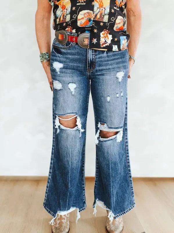 Zenana Dark Ripped Jeans
