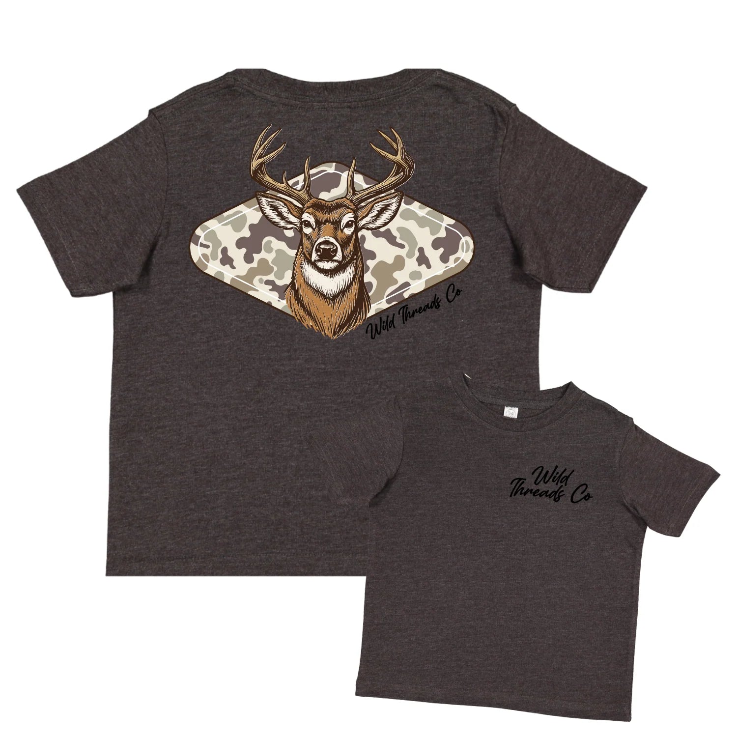 Wild Threads Camo Deer Tee - Vintage Smoke