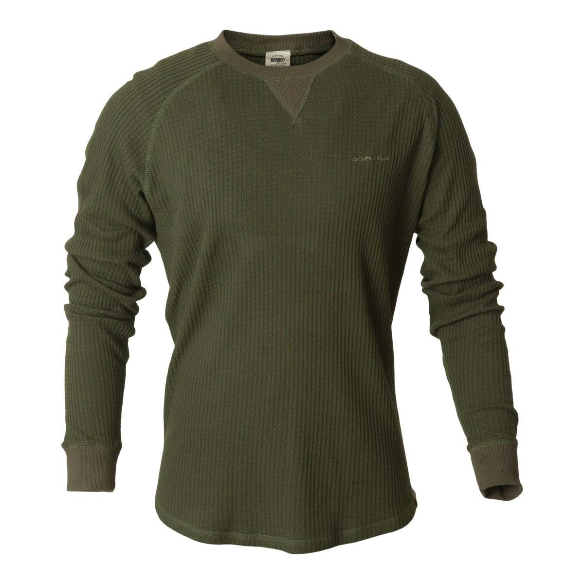Banded Grey Cliff Waffle Long-Sleeve Top