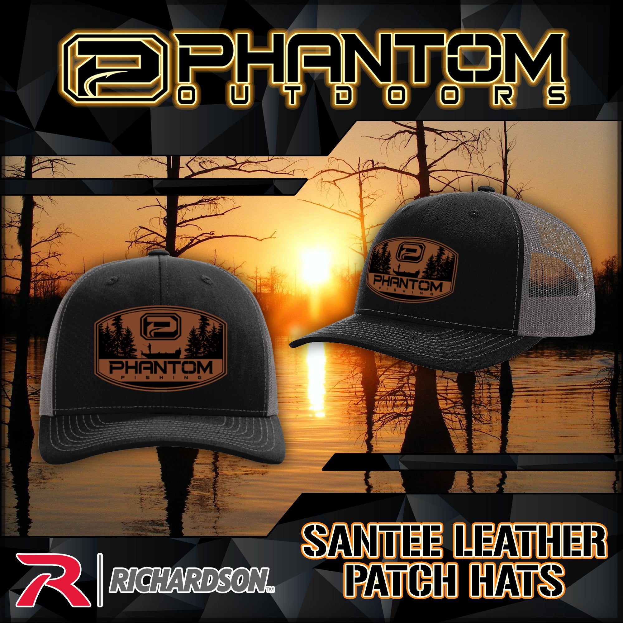 Phantom Outdoors "Santee" Leather Patch Hat