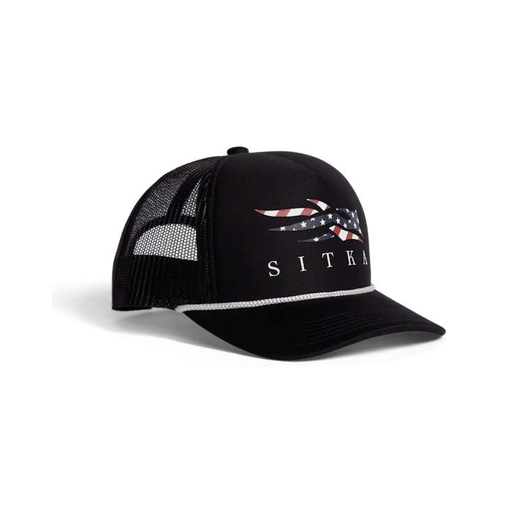 Sitka Icon Flag Hi Pro Foam Trucker - Black