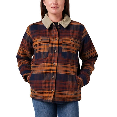 Yarn Dyed Plaid Jacket W/ Sherpa Collar & Lining