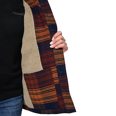 Yarn Dyed Plaid Jacket W/ Sherpa Collar & Lining