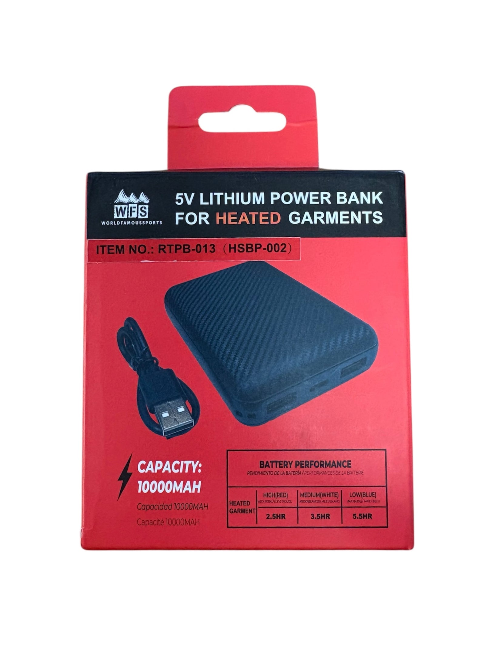WFS 5V Lithium Power Bank for Heated Garments