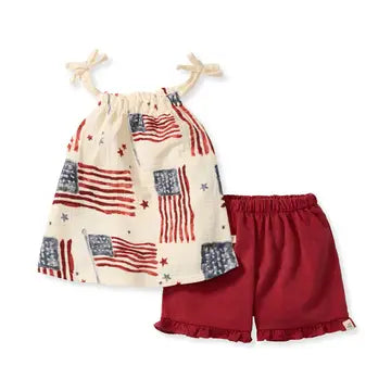 American Flag Toddler Tank & Shorts Set