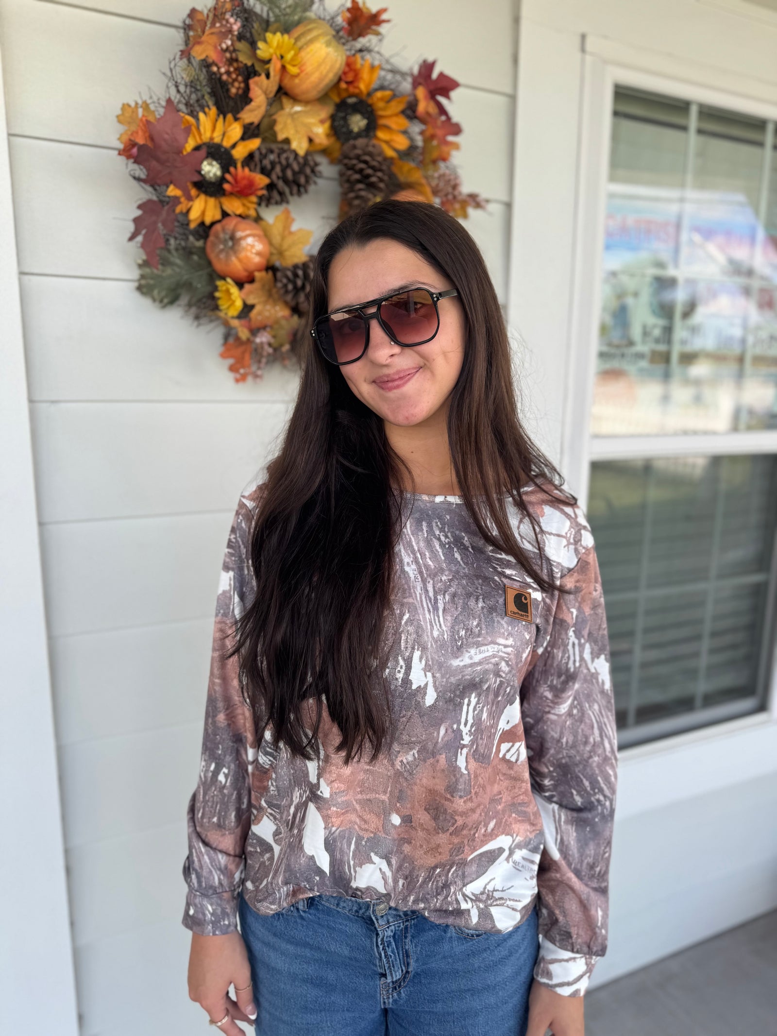 Camo Drop Shoulder Sweatshirt