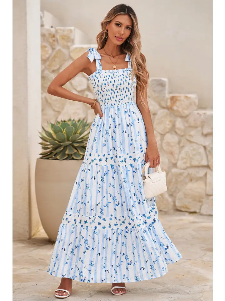 Floral Smocked Maxi Dress