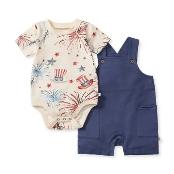 2 Piece Baby Boy Onesie and Overalls