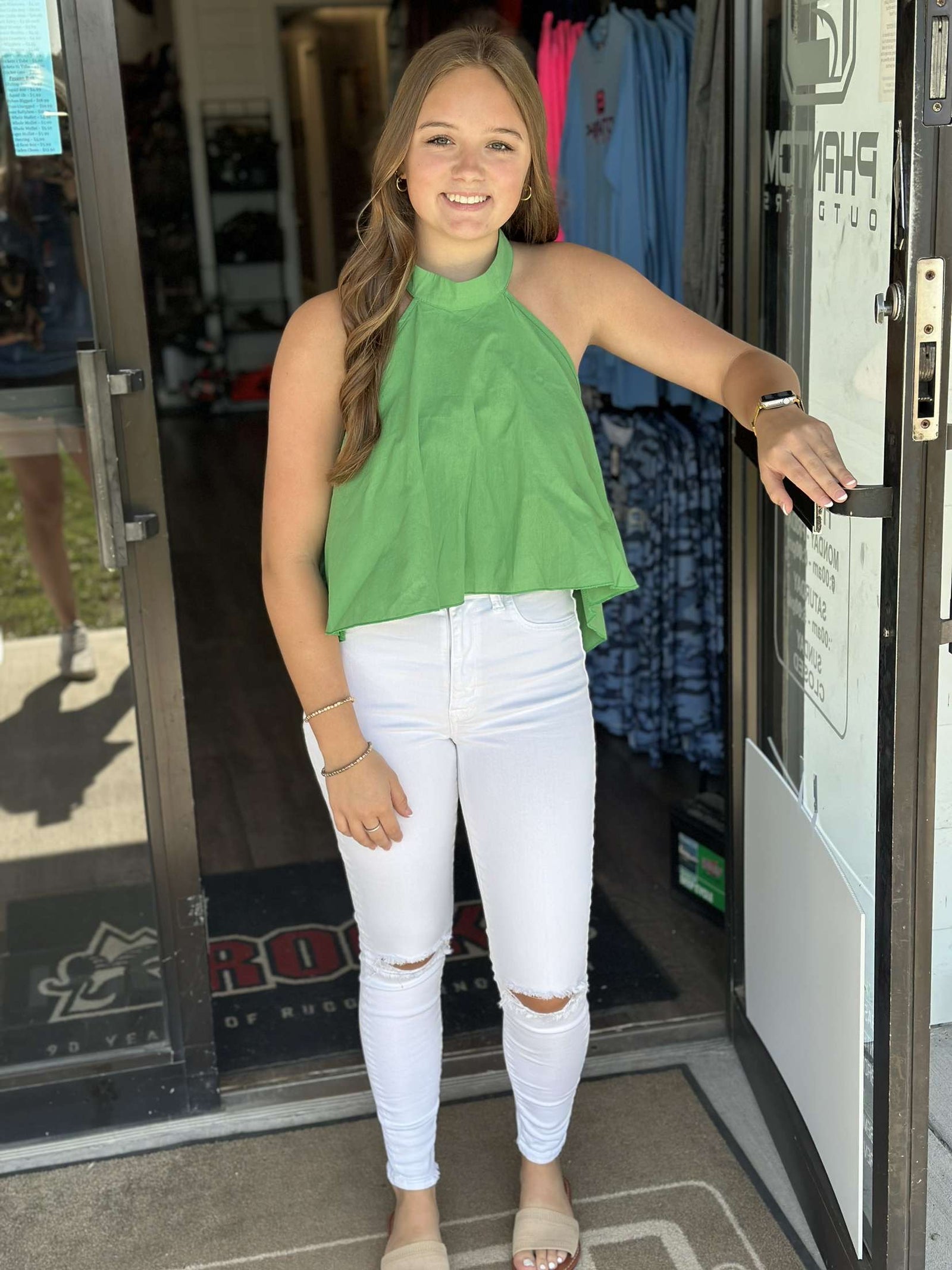 Ladie's Green Halter Top