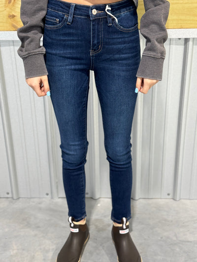 HIGH RISE ANKLE SKINNY JEANS