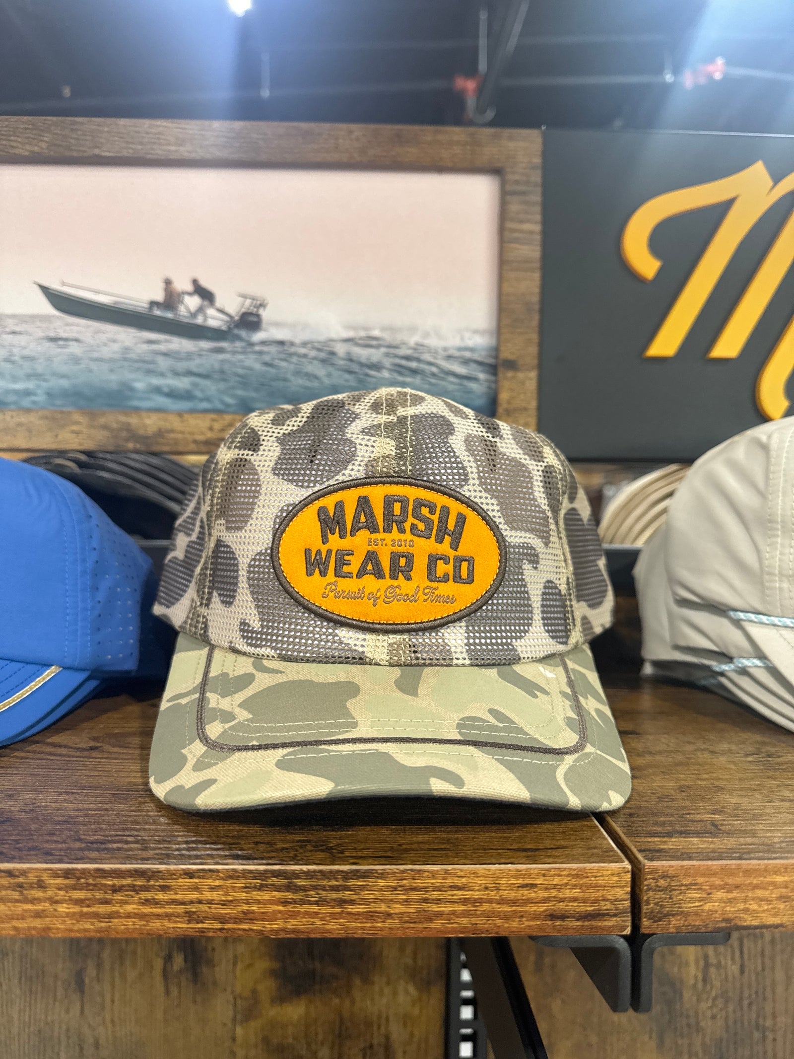 Marsh Wear Outpost Mesh Trucker - Khaki Mallard Camo